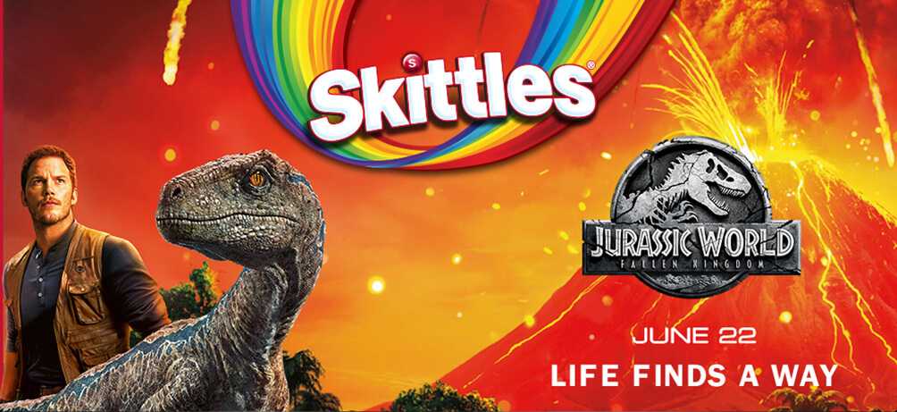 Skittles announces movie ticket promotion for Jurassic World Fallen Kingdom!
